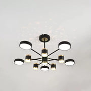 Żyrandol LED z pilotem NOVA 95 W, 10 elementów, światło zimne/ciepłe/neutralne, ściemnialny, czarny