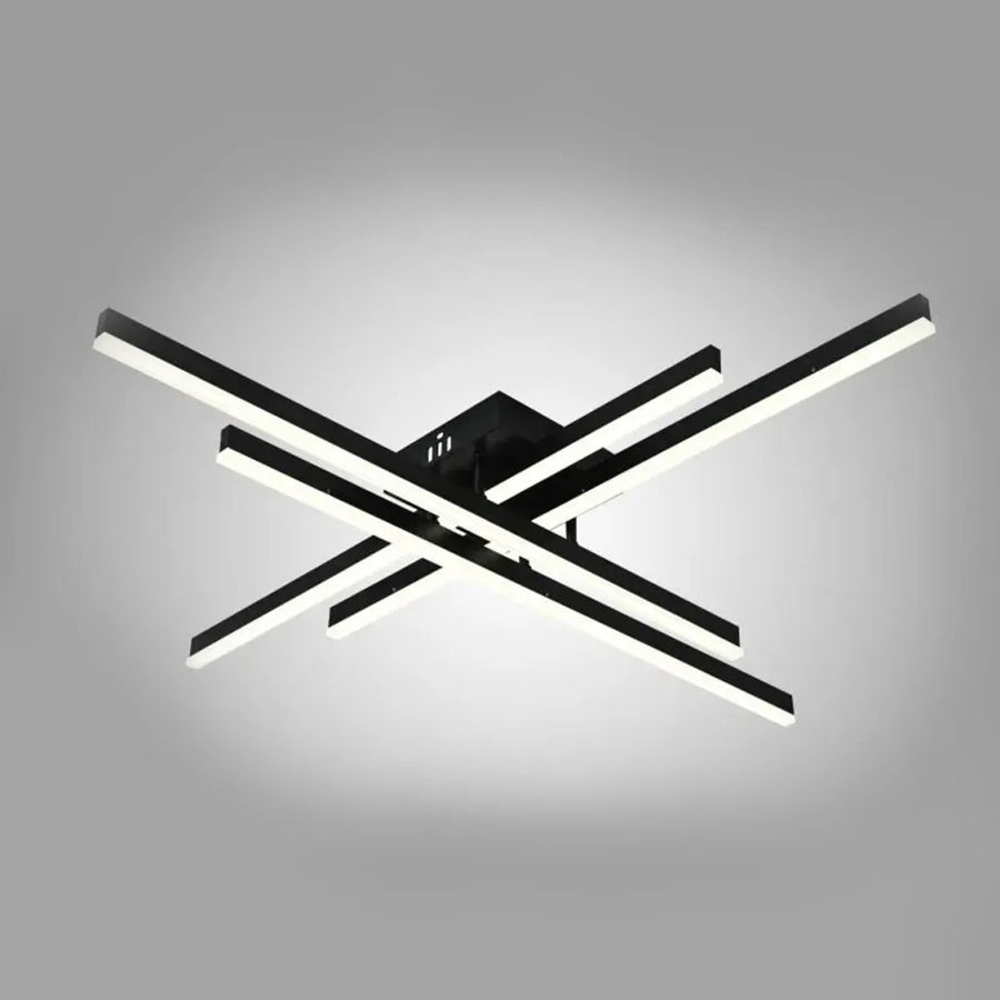 Żyrandol LED KENE 112 W z pilotem, 4 elementy, liniowy, światło zimne/ciepłe/neutralne, ściemnialny, czarny