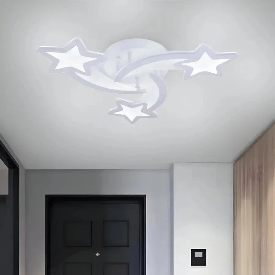 Żyrandol LED z pilotem IPOMOEA, 56W, 3 gwiazdki, zimne/ciepłe/neutralne światło, ściemnialny, biały 