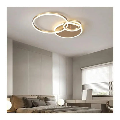 Żyrandol LED z pilotem Myrene, 110W, złoty, ściemnialny