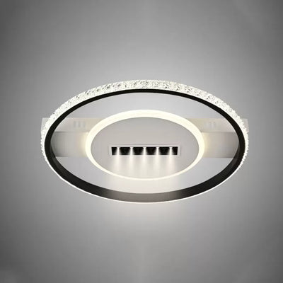 Żyrandol LED z pilotem Neil 38W ściemnialny czarny biały