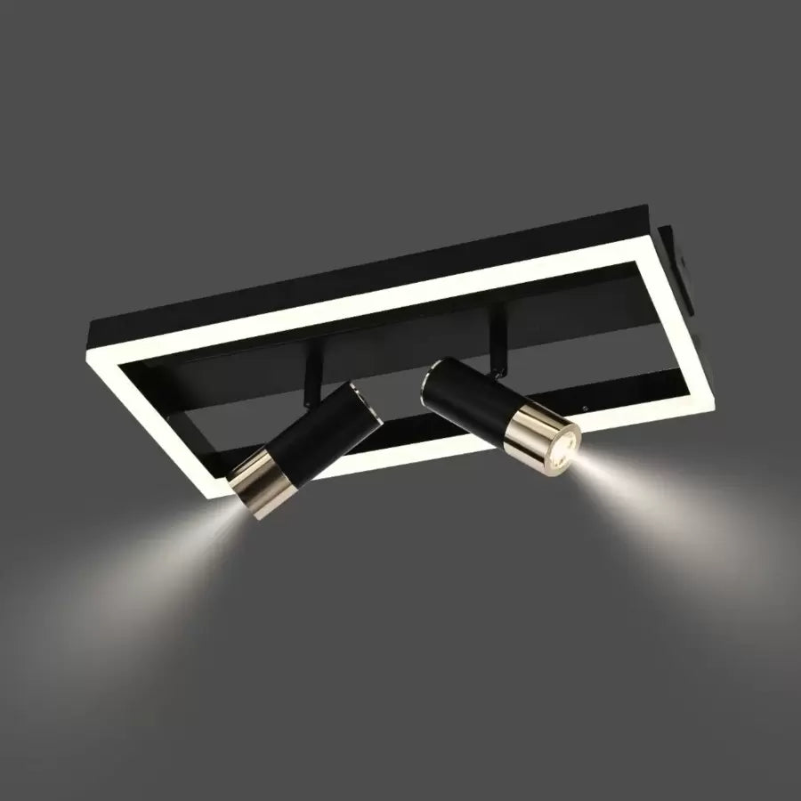 Żyrandol LED z pilotem i regulowanym projektorem ROHAN 26 W, zimne/ciepłe/neutralne światło, ściemnialny, czarny