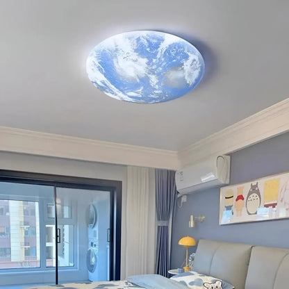 Żyrandol LED EARTH 32W, średnica 35 cm, światło zimne/ciepłe/neutralne, kolor niebieski