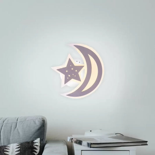 Żyrandol LED ELLY 36W, Księżyc i gwiazdy, światło zimne/ciepłe/neutralne, brązowy