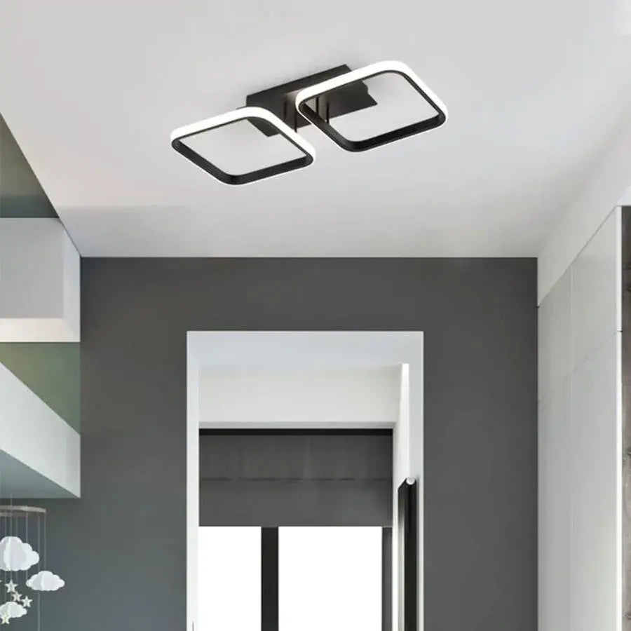 Żyrandol LED VERTEX Grid Parallel Squares, 33 W, 2 kwadraty Zimne/Ciepłe/Neutralne światło, Czarny