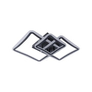 Żyrandol LED z pilotem FARYDA 120 W, 3 kwadraty, światło zimne/ciepłe/neutralne, ściemnialny, czarny