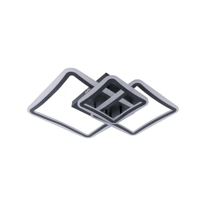 Żyrandol LED z pilotem FARYDA 120 W, 3 kwadraty, światło zimne/ciepłe/neutralne, ściemnialny, czarny