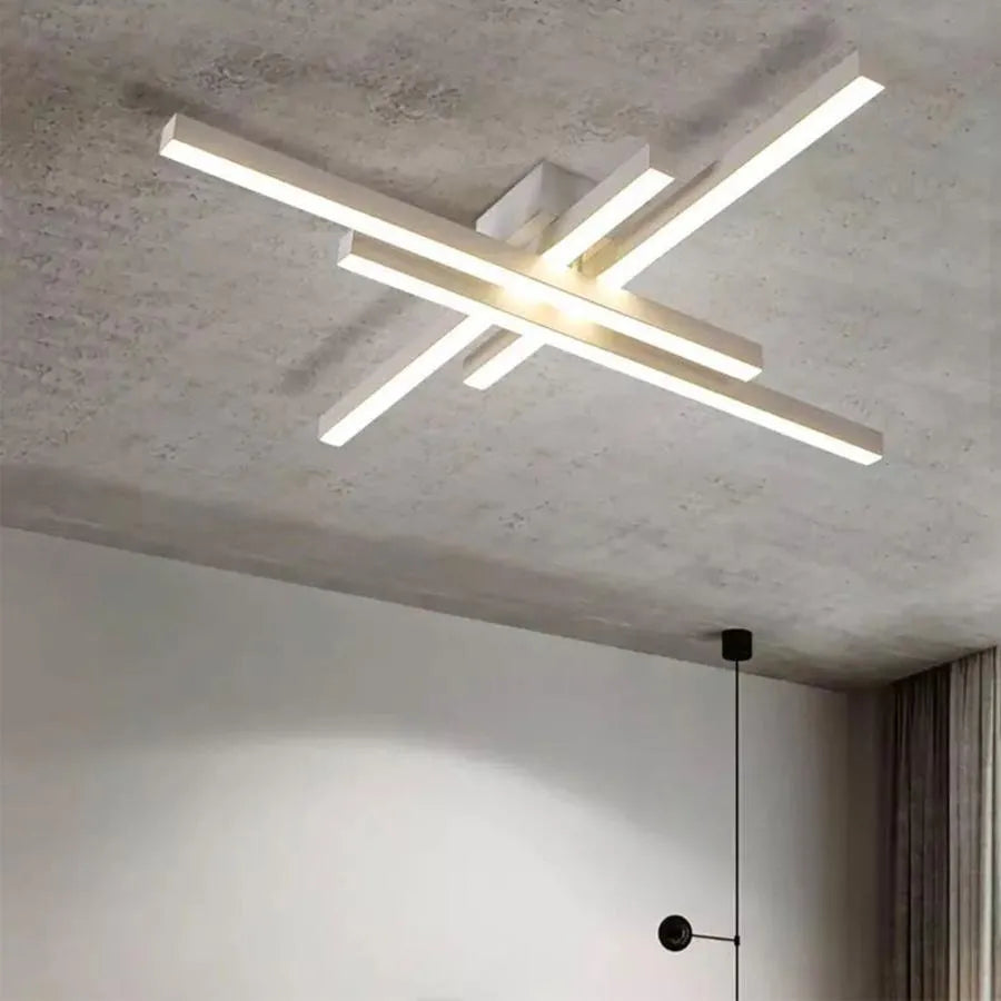 Żyrandol LED z pilotem MORA 80 W, 4 elementy, liniowy, światło zimne/ciepłe/neutralne, ściemnialny, biały
