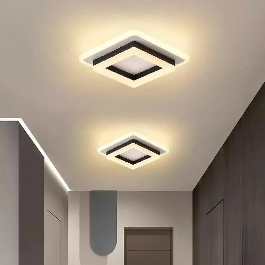 Nowoczesny żyrandol LED 29W, długość 20 cm, kwadratowy, światło zimne/ciepłe/neutralne, czarny