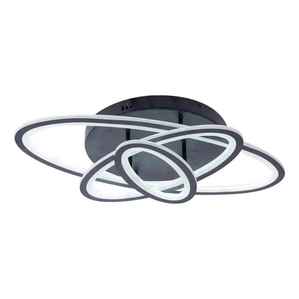 Żyrandol LED z pilotem GENTIANA, 75W, 3 elipsy, zimne/ciepłe/neutralne światło, ściemnialny, czarny 
