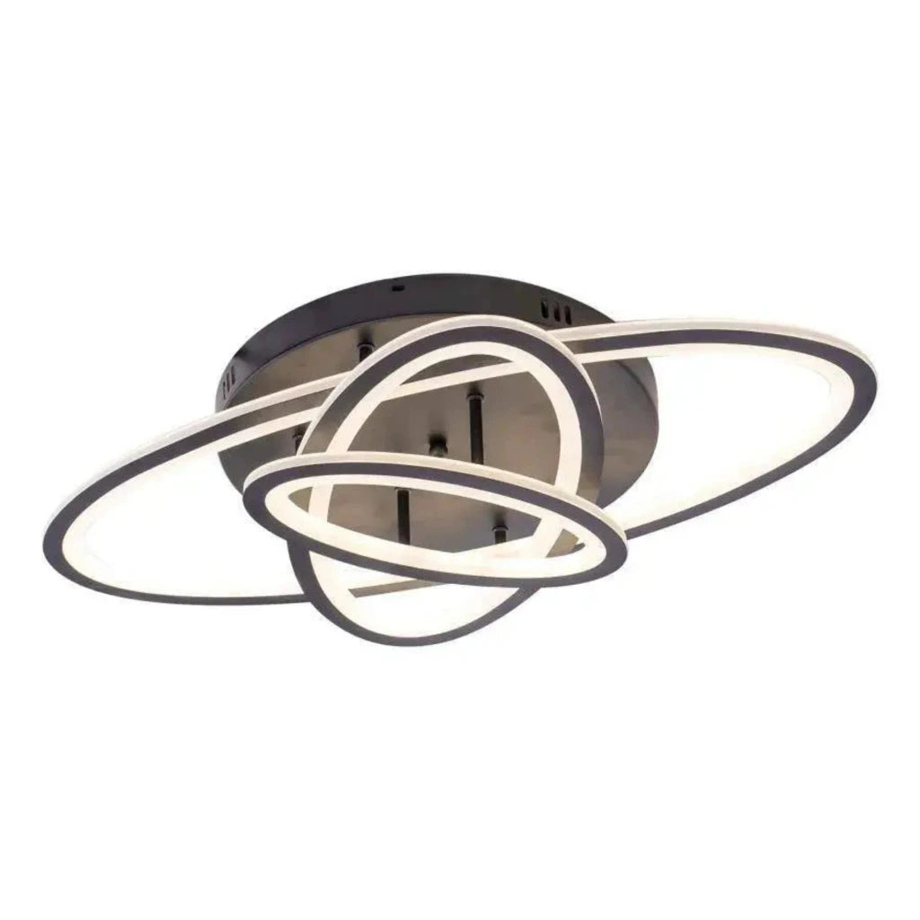 Żyrandol LED z pilotem GENTIANA, 75W, 3 elipsy, zimne/ciepłe/neutralne światło, ściemnialny, czarny 