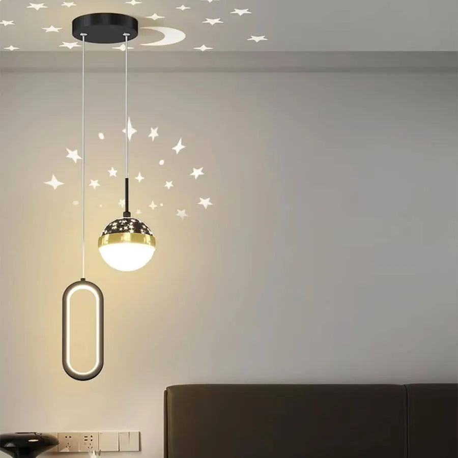 Żyrandol wiszący LED GILONA 42W, światło zimne/ciepłe/neutralne, czarny