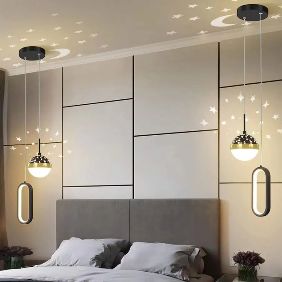 Żyrandol wiszący LED GILONA 42W, światło zimne/ciepłe/neutralne, czarny