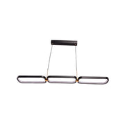 Żyrandol LED z pilotem HANSA 80 W, 3 elementy, liniowy, światło zimne/ciepłe/neutralne, ściemnialny, czarno-złoty