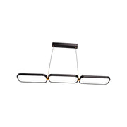 Żyrandol LED z pilotem HANSA 80 W, 3 elementy, liniowy, światło zimne/ciepłe/neutralne, ściemnialny, czarno-złoty