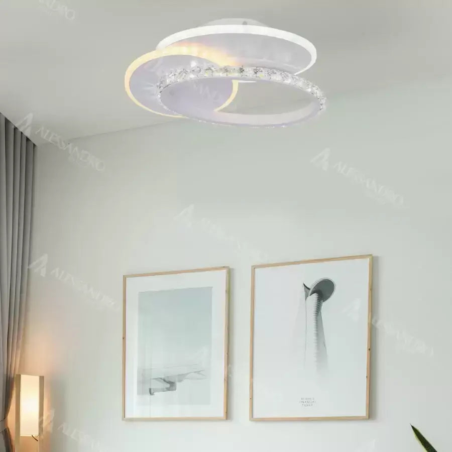 Żyrandol kryształowy LED HOLLANCE 24W, 3 elementy, światło zimne/ciepłe/neutralne, biały 