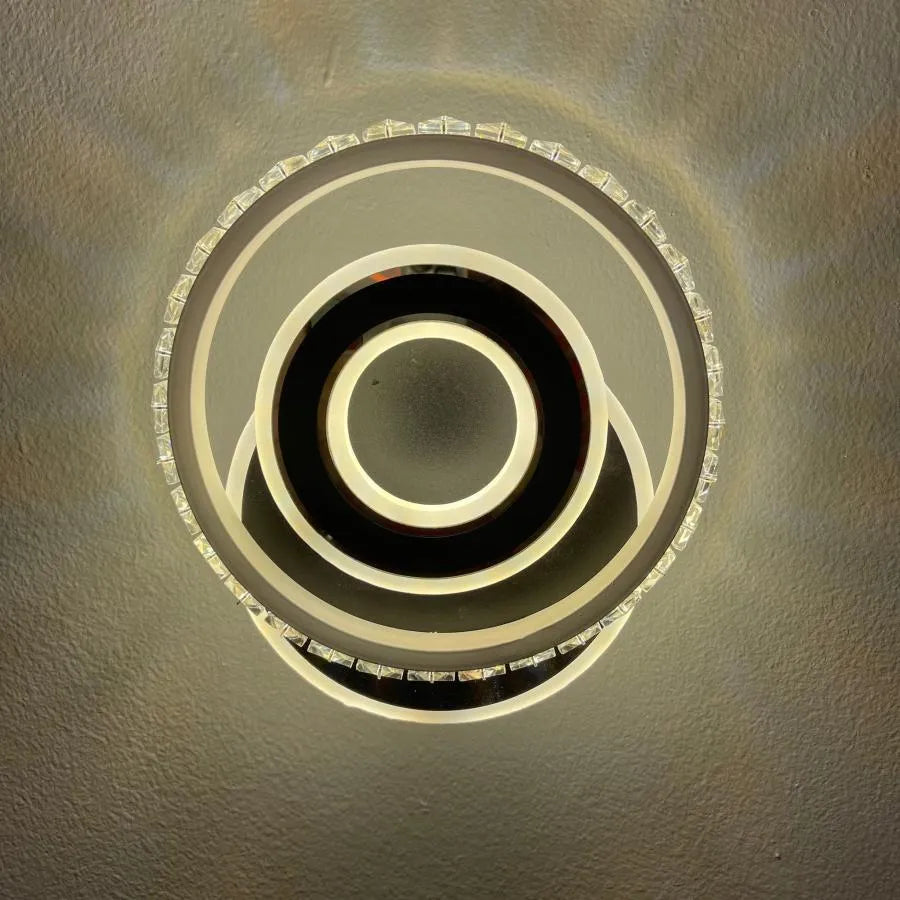 Kryształowy żyrandol LED Inara, 40 W, zimne/ciepłe/neutralne światło, czarny