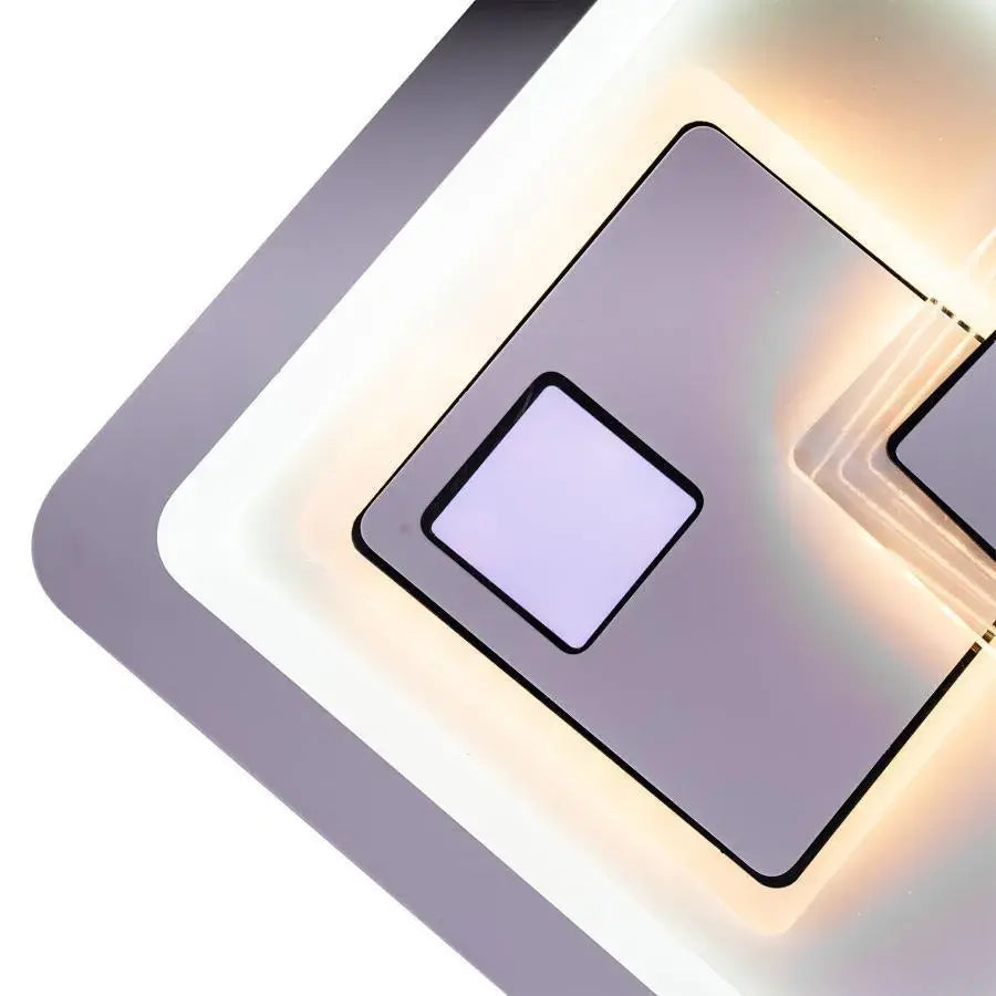 Żyrandol LED KEREN 24W, średnica 26 cm, kwadratowy, światło zimne/ciepłe/neutralne, biały