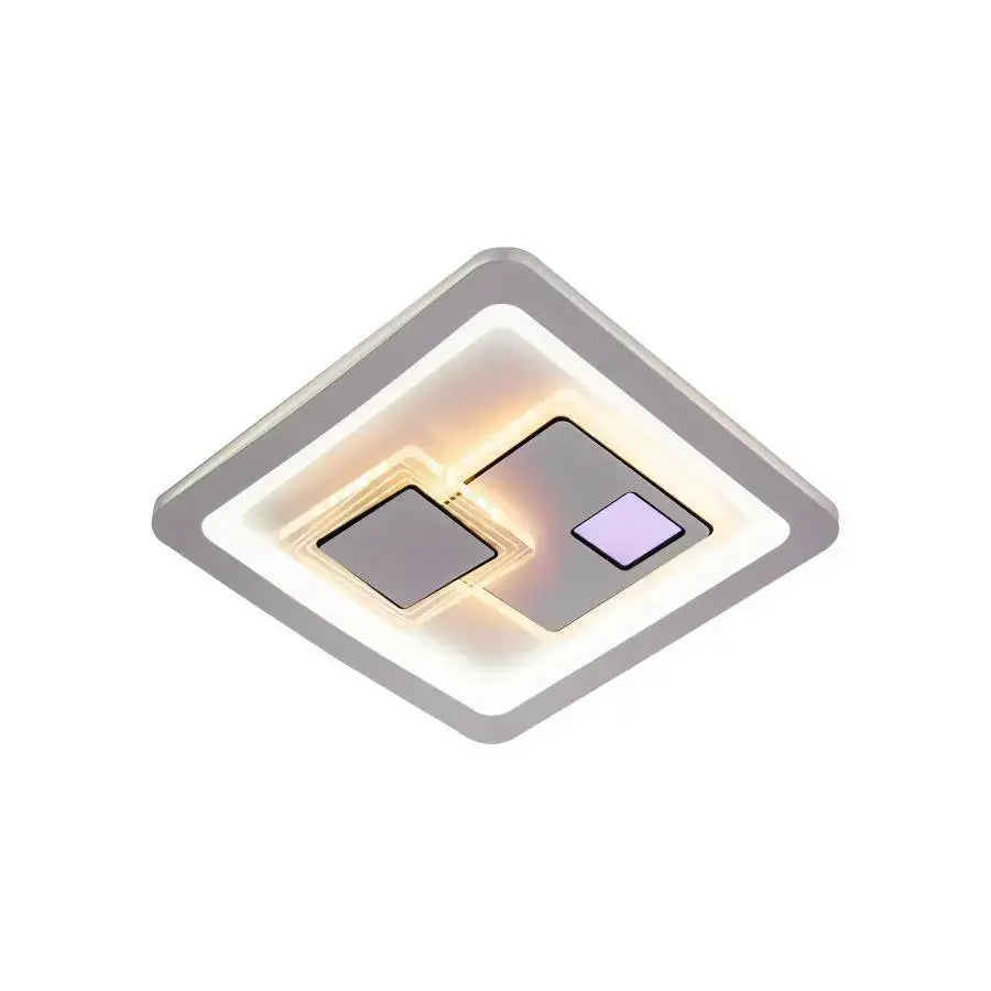 Żyrandol LED KEREN 24W, średnica 26 cm, kwadratowy, światło zimne/ciepłe/neutralne, biały
