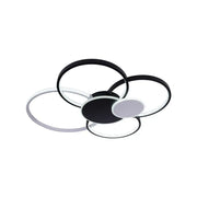 Żyrandol LED z pilotem KILLIAN 74W, 6 okręgów, światło zimne/ciepłe/neutralne, ściemnialny, czarno-biały