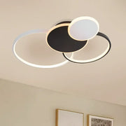 Żyrandol LED Libra z pilotem, 120 W, biały z czarnym, akrylowy, ściemnialny