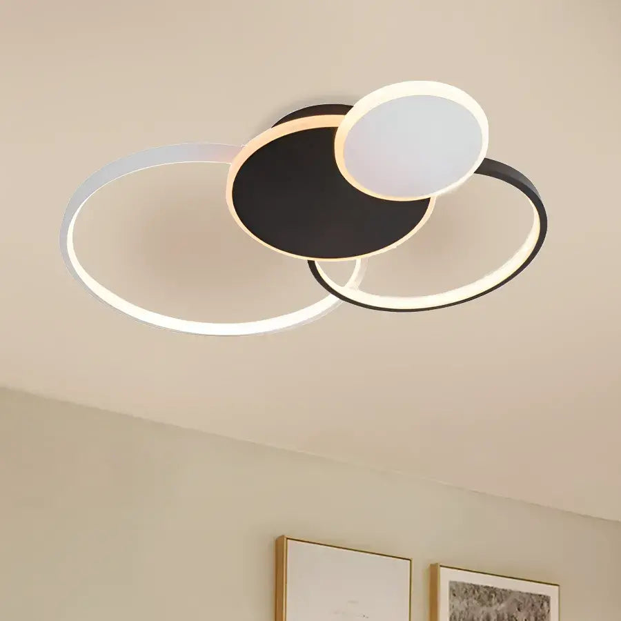 Żyrandol LED Libra z pilotem, 120 W, biały z czarnym, akrylowy, ściemnialny