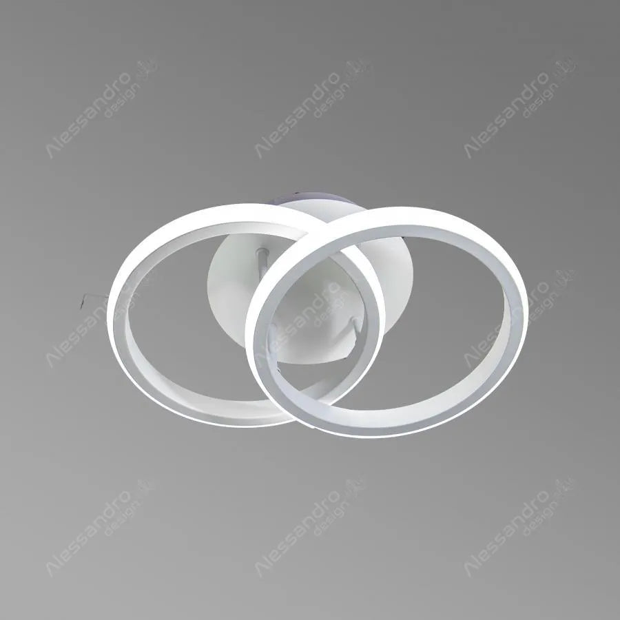 Żyrandol LED VERTEX CIRCULA 24W, 2 okręgi, światło zimne/ciepłe/neutralne, biały