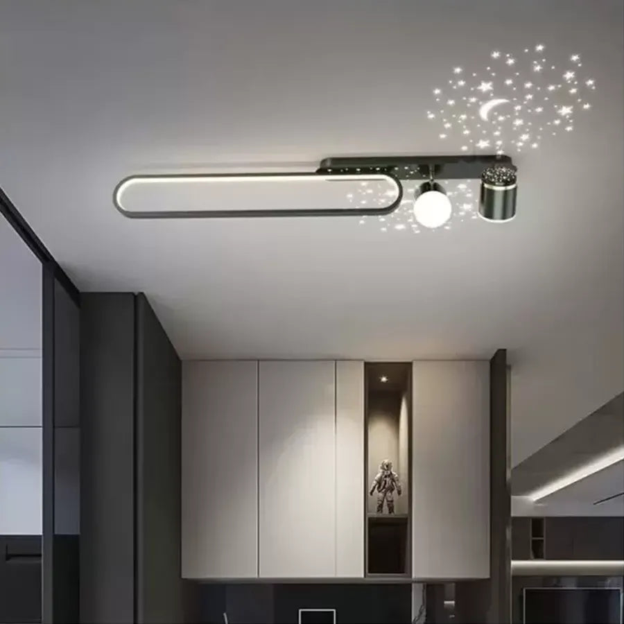 Żyrandol LED MEISSUN 44W, liniowy, światło zimne/ciepłe/neutralne, czarny
