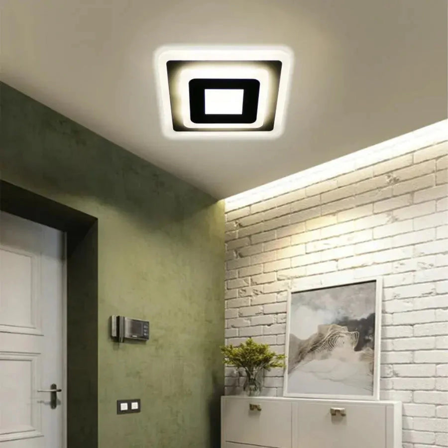 Żyrandol LED MORNIKA 14W, średnica 25 cm, kwadratowy, światło neutralne, biały
