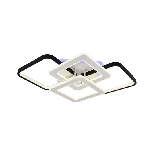 Żyrandol LED z pilotem Ramon 82W ściemnialny czarny biały