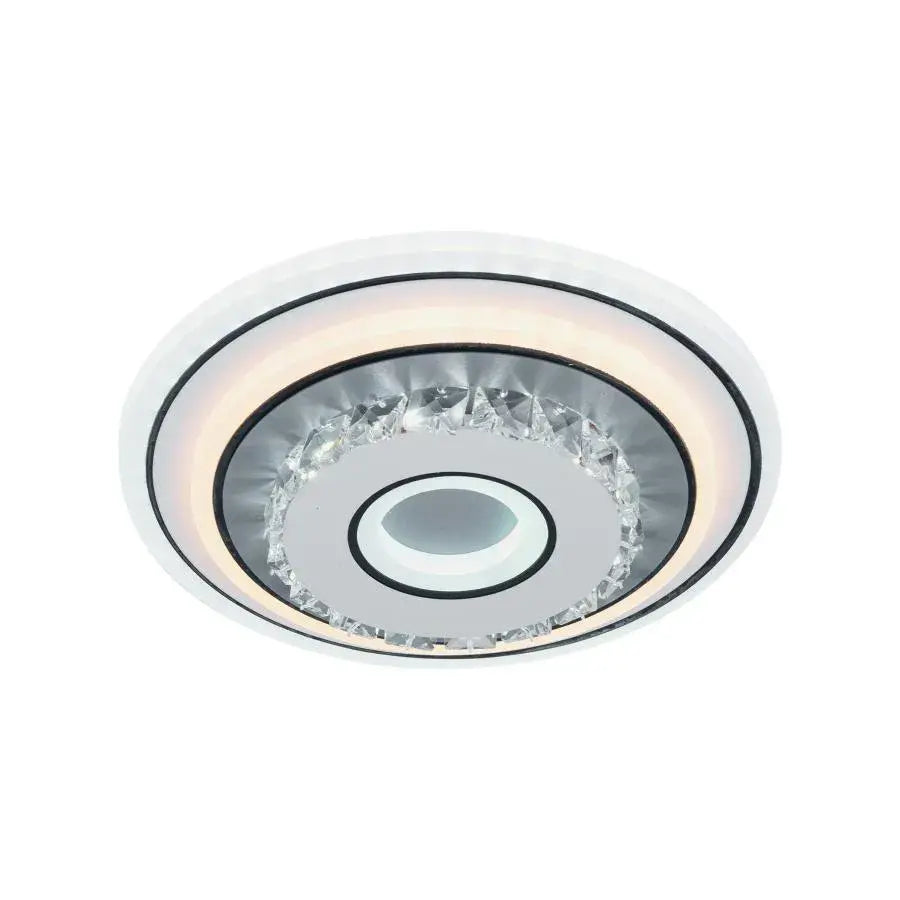 Żyrandol LED z kryształem SERILDA 40W, średnica 20cm, światło zimne/ciepłe/neutralne, kolor biały