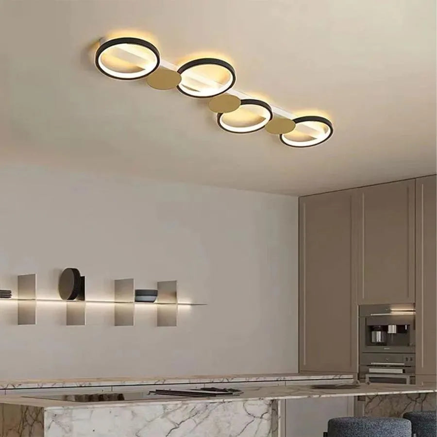 Żyrandol LED SAYDA 60W, liniowy, światło zimne/ciepłe/neutralne, złoty