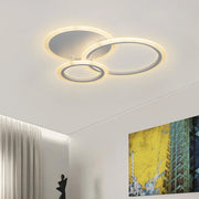 Żyrandol LED LUCY 52W z pilotem, 3 okręgi, światło zimne/ciepłe/neutralne, ściemnialny, biały