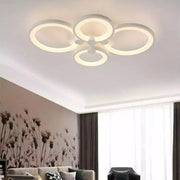 Żyrandol LED z pilotem ALANI 52W, 4 okręgi, światło zimne/ciepłe/neutralne, ściemnialny, biały