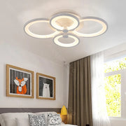 Żyrandol LED z pilotem ALANI 52W, 4 okręgi, światło zimne/ciepłe/neutralne, ściemnialny, biały