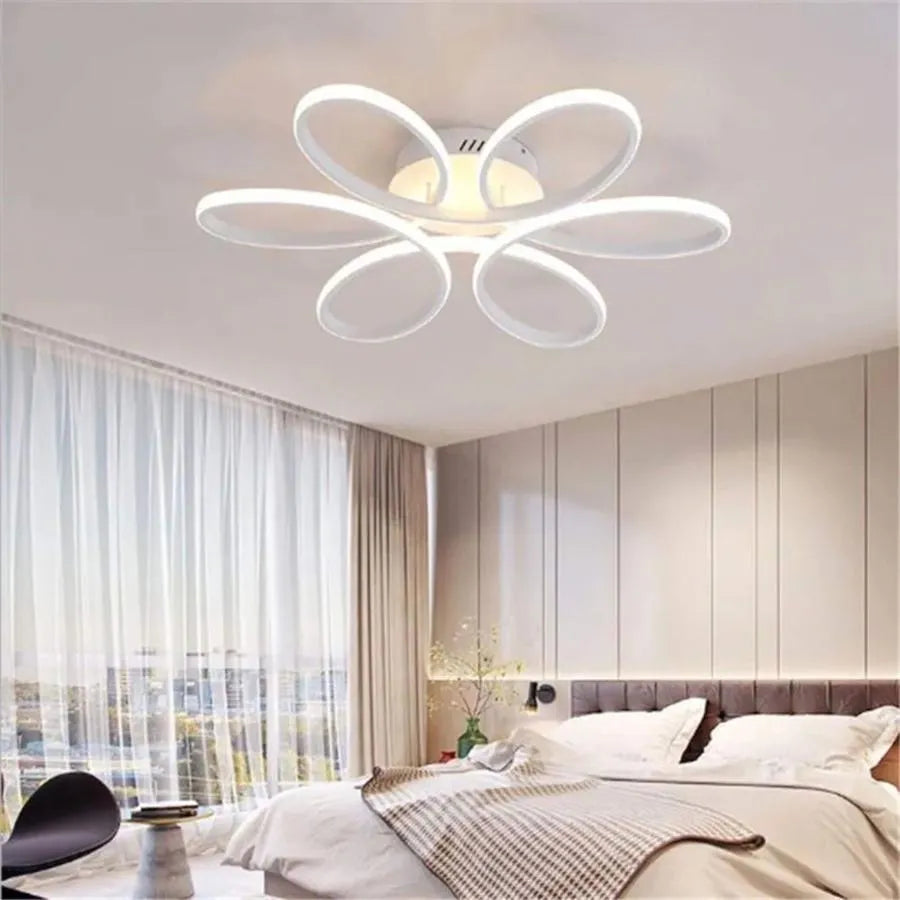 Żyrandol LED z pilotem AYDA 116W, falisty, światło zimne/ciepłe/neutralne, ściemnialny, biały