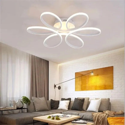 Żyrandol LED z pilotem AYDA 116W, falisty, światło zimne/ciepłe/neutralne, ściemnialny, biały