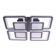 LED żyrandol z zdalnym sterowaniem sezamem 77W, 4 kwadraty, zimno/gorące/neutralne światło, niestabilne, czarne