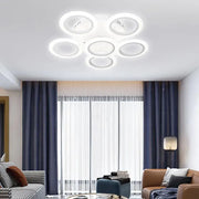 Żyrandol LED z pilotem BOEME 50 W, 6 okręgów, zimne/ciepłe/neutralne światło, ściemnialny, biały