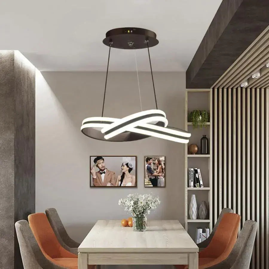 Żyrandol wiszący LED INFINITY LOOP z pilotem, 120 W, regulowana wysokość, zimne/ciepłe/neutralne światło, ściemnialny, czarny