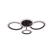 Żyrandol LED BETTY 44W z pilotem, 4 okręgi, światło zimne/ciepłe/neutralne, ściemnialny, czarny