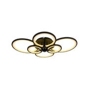 Żyrandol LED z pilotem ALANI 152 W, 6 okręgów, światło zimne/ciepłe/neutralne, ściemnialny, czarny