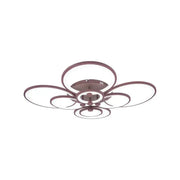 Żyrandol LED 200W Brązowy BETTY - 8 kółek, ściemnialny, zimne/ciepłe/neutralne światło