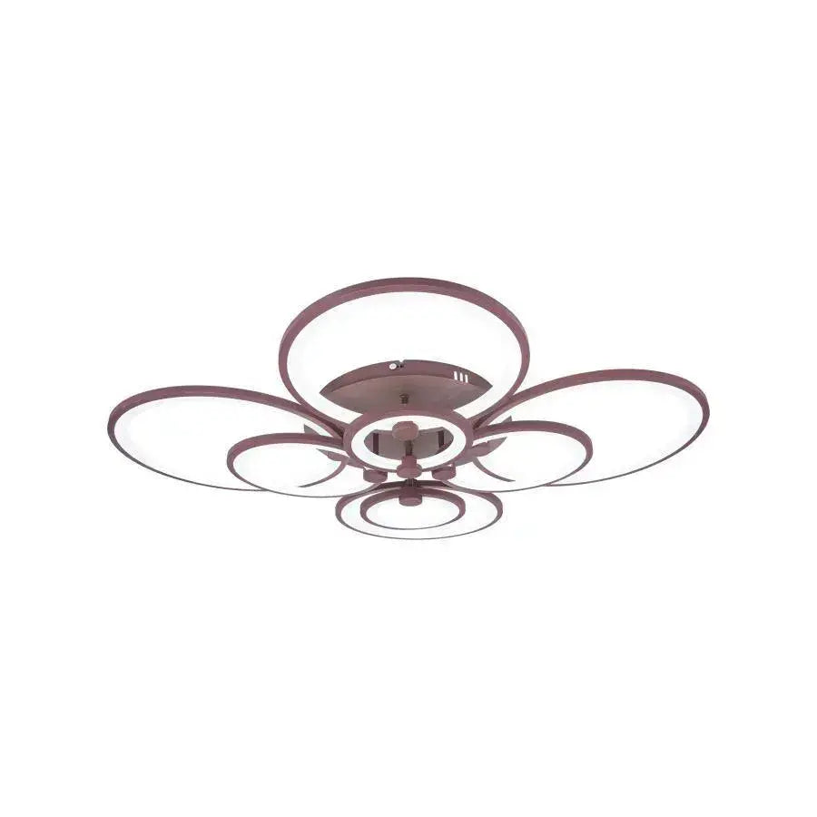 Żyrandol LED 200W Brązowy BETTY - 8 kółek, ściemnialny, zimne/ciepłe/neutralne światło