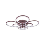 Żyrandol LED 200W Brązowy BETTY - 8 kółek, ściemnialny, zimne/ciepłe/neutralne światło