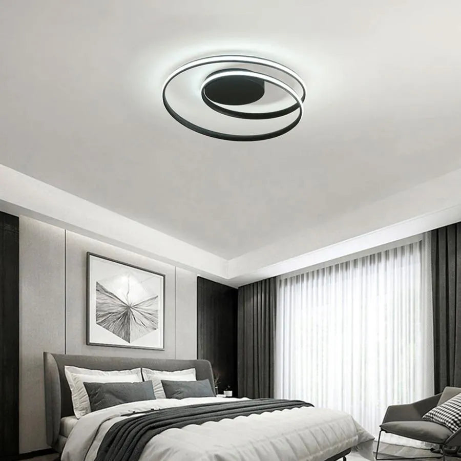 Żyrandol LED z pilotem VECTOR ARCADIA 67W, Światło zimne/ciepłe/neutralne, Ściemnialny, Czarny