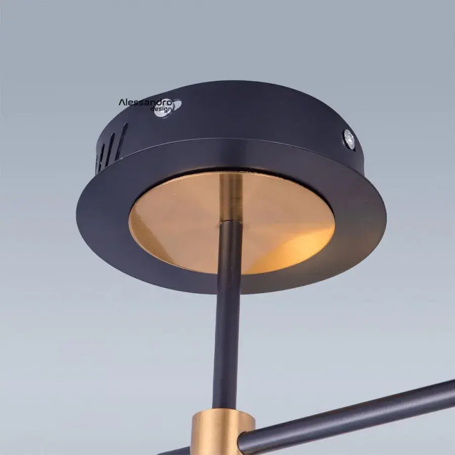 Żyrandol LED z pilotem GRUPCES 110 W, 6 elementów, światło zimne/ciepłe/neutralne, ściemnialny, kolor złoty czarny