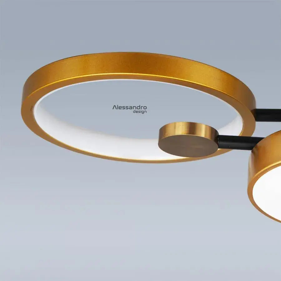 Żyrandol LED z pilotem GRUPCES 152 W, 8 elementów, światło zimne/ciepłe/neutralne, ściemnialny, kolor złoty czarny