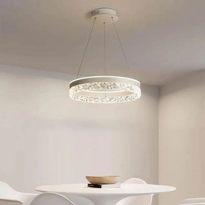 Żyrandol LED z pilotem Iarina 124W ściemnialny biały