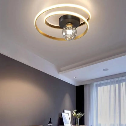 Żyrandol LED z pilotem Iselin 96W Złoty Czarny